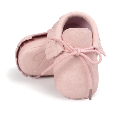 BabyRiser™ Charming Lace-up Tassels Suede Leather Toddler Moccasins